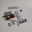 Mortise Lock Set for Interior Door, Vintage Antique Brass Door Knobs with Lock and Skeleton Key, Replacing Old Style Doors