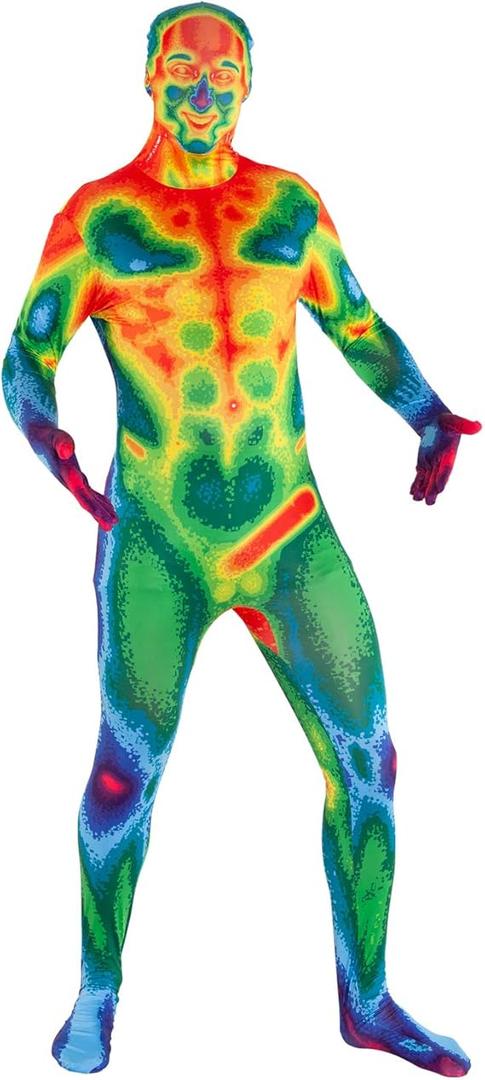 Morphsuits Adult Infrared Skinsuit Halloween Costume, Scary Mens Costume, L