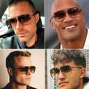 Gtand Fashion Trendy Square Aviator Gradient Sunglasses For Women Men Vintage Metal Sun Glasses