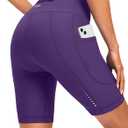 Bikewa Women's 4D Padded Bike Shorts Cycling Riding Road Biking Bicycle Cycle Shorts for Women Zipper Pockets (X-Small, Purple)