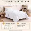 CozyLux Twin XL Comforter Set 68"x88" White - 5 Piece Bed in a Bag