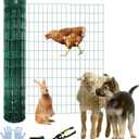 Tongmo 4 ft x 50 ft Green PVC Coated Welded Wire Fence, 16GA Garden Chicken Wire Fence Roll, Mesh Size 2" x 4" Hardware Cloth, Ideal for Yard Protection and Poultry Netting