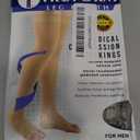 Truform 20-30 mmHg Compression Stockings for Men and Women, Thigh High Length, Dot-Top, Open Toe, Beige, Medium (Medium (1 Pair))