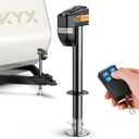 KYX Electric Jack 5000/7500lb, with Remote, Heavy Duty RV Electric Tongue Jack, 9.84"-33.85" Lift, Manual Crank Handle & Jack Cover for RVs & Travel Trailers, Black