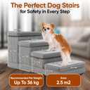 BOSQUE Dog Stairs for High Bed, Foldable Pet Stairs for Small Medium or Large Dogs Puppy with Storage for Bed or Couch, Cat Dog Steps Ramp with Zip up to 200 lbs