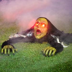 JOYIN Halloween Decoration Outdoor Zombie Groundbreaker, Halloween Outside Zombie Decor with Sound and Flashing Eyes, Scary Groundbreaker for Yard Lawn Graveyard Decorations, Haunted House Prop