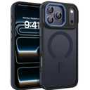 BENTOBEN Magnetic for iPhone 17 Pro Max Case 2025 [Compatible with Magsafe] [Military-Grade Protection] Matte Women Men Anti-Slip Shockproof Bumper Phone Cases for 17 Pro Max 6.9", Deep Blue/Black