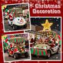 119 Pcs LED Christmas Parade Float Large Car Decoration Kit Colored Light String Christmas Decoration Flag Float Rain Curtain Colored Crepe Paper Balloon for Trailer Parade Party Decor