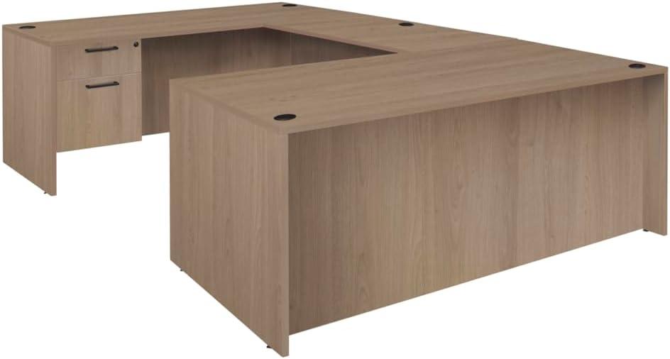 Regency Legacy 71 x 35 in. U Desk with Single Pedestal Drawer Unit- Noble Oak