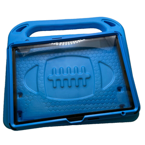 Blue Ipad Case with Top Handle & Stand/Football Design/10.9 inch screen