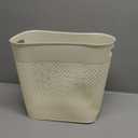 UUJOLY Plastic Trash Can Wastebasket, Garbage Container Basket for Bathrooms, Kitchens, Offices, Kids Rooms (Beige, 3 Gallon) (1 Pack)