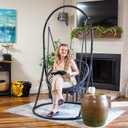 SUNCREAT Indoor Hammock Swing Chair with Stand, Hanging Chair Outdoor with Stand, 330 lbs Capacity, Patent Pending, Grey
