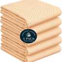 Mustard Yellow Honeycomb Kitchen Towels 5 Pack, 16x26 Inch, 100% Cotton, Super Absorbent, Quick Dry, Reusable, Durable Dish Towels for Drying, Cleaning & Everyday Kitchen Use