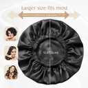 YFONG Double Layered 100% Silk Bonnet for Sleeping Women, 22 Momme Pure Mulberry Silk Sleep Cap with Adjustable Elastic Band Stay On Head，Reduce Frizz, Keep Hairstyle, Soft & Breathable, PlumPurple, M