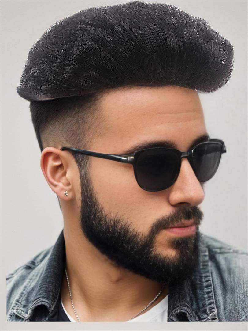 H&Bwig Men Short Toppers Hairpiece Clip in Hair Extensions for Covering White Loss Hair Toupee (6060#2) H&Bwig Men Short Toppers Hairpiece Clip in Hair Extensions for Covering White Loss Hair Toupee (6060#2)