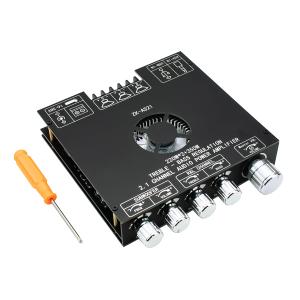 ZKAS21 TPA3255 Bluetooth 5.1 Power Amplifier Board HiFi 2.1 Channel 220Wx2+350W Digital Audio Receiver AMP Board with Treble and Bass Control for DIY Speakers