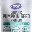 NOW Foods Sports Nutrition, Organic Pumpkin Seed Protein Powder With 10g of Protein, Certified Non-GMO, Unflavored, 1-Pound (EXP 04/29/26)