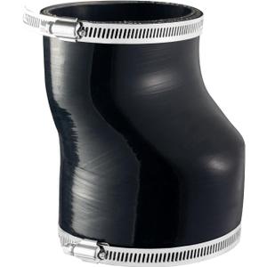 Zookpr 4 Inch Rubber Round to Oval Dryer Vent Adapter with Stainless Steel Worm Drive Clamp Fill All Recessed Dryer Vent,Black,Oval Duct Connector for House