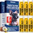 Dog Paw Balm, 6PCS Lick-Safe Dog Nose & Paw Balm with Coconut Oil, All-Natural Snout & Paw Soother for Dogs, Cat Paw Balm for Moisturizing and Healing Cracked Noses Paws(Total 0.9oz/25.2g)