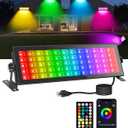 RGB Stage Light Bar, 120W 180LEDs RGBCW Smart Stage Wash Light Bar with Remote and APP Control, IP66 Waterproof RGB Color Changing DJ Light Bar for Garden Party Events Festivals Stage Lighting