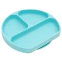 Bumkins Silicone Grip Dish, Suction Plate, Divided Plate, Baby Toddler Plate, BPA Free, Microwave Dishwasher Safe , Blue-GD, 1 Count