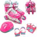 Chicago Inline Training Roller Skates with Protective Gear for Kids – Durable, Top Performance Roller Blades, Wrist Guards, Kneepads & Backpack, Padded High-Top Boots,64mm Wheels, Indoor/Outdoor Use , M