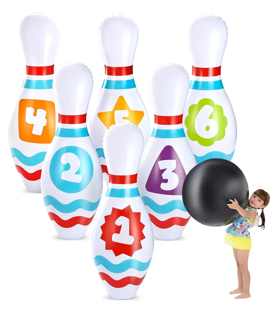 JOYIN Giant Inflatable Bowling Set for Kids and Adults, Christmas Birthday Party Games, Kids Education Motor Skills Toys
