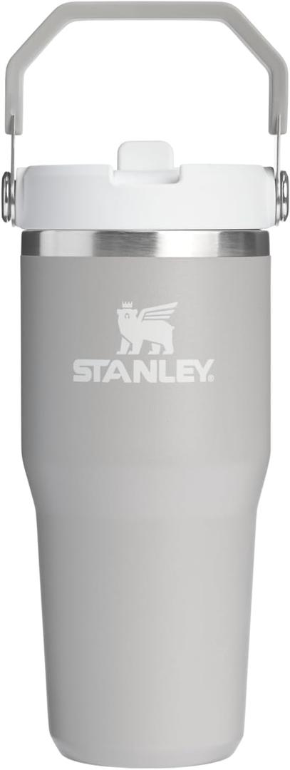 STANLEY IceFlow 2.0 Flip Straw Tumbler with Handle 14 oz | Twist On Lid and Flip Up Straw | Leakproof Water Bottle | Insulated Stainless Steel | BPA-Free | Ash