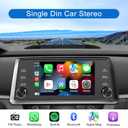 Single Din Touchscreen Radio Wireless/Wired CarPlay & Android Auto, HD IPS Touchscreen Car Stereo Single Din with Bluetooth 5.4, Mirror Link, Volume Knob, FM/SWC/EQ/USB