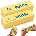 2PCS Butter Squishy Slow Rising Butter Squishy Toy, Realistic Food Fidget Toys for Adults, Soft PU Material, Sensory Anxiety Relief & Focus Aid, Portable 5.5 Inch Squishy Butter for Office & Home