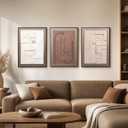 3D Textured Geometric Wall Art for Living Room- 3 Pieces Modern Abstract Sculptural Wall Decor for Hallway, Metal Framed Boho Artwork for Bedroom Office Home Decor Ready to Hang 60×28inches, 20"x28"x3