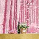 JYFLZQ Pink Payette Sequin Backdrop Curtains 8ft x 8ft 1 Panel Large Shimmer Wall Backdrop Big Sequin Background Drapes Thick Glitter Photo Booth Backdrops for Parties