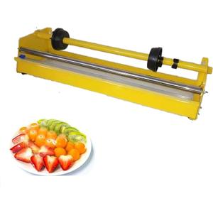 Hand Film Wrapping Machine, Manual Cling Film Packaging Machine, Commercial Film Dispenser for Fruit Vegetable Packaging in Supermarket Retail Stores (Yellow)