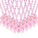 60 Pcs Baby Shower Pacifier Necklace Cute Bear Acrylic Party Favors Charm Pacifier Necklace for Baby Shower Party Decoration Table Pieces(Pink)