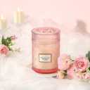 Rose Scented Candles, Valentine Pink Decorative Glass Candle, Valentine Candles Gifts for Women, Natural Soy Wax for Home Fragrance, 19oz