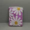 QJHOMO Purple Bathroom Rugs Cute Daisy Bath Mat White and Yellow Flower Decor Rug Non Slip Floor Carpet Microfiber Bathmat Super Absorbent Machine Washable Bathtub Mats for Shower (16x24 inch)