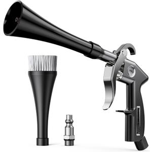 Tornado Car Cleaning Gun Interior Dryer Air Blow Gun, Automotive Tool Car Detailing Supplies High Pressure Air Gun, Car Detailing Cleaner Kit for Car Quickly Blasts Dirt and Dust Works with Air (Black)