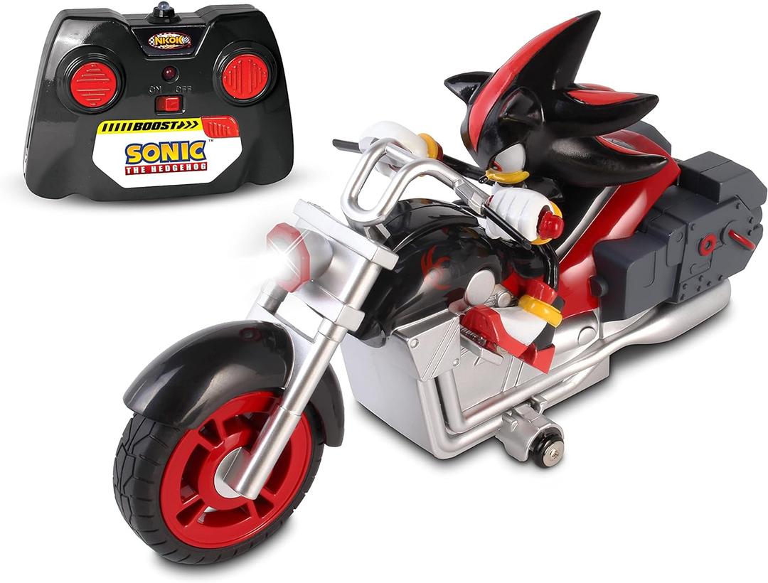 NKOK Sonic Sega All-Stars Racing RC Shadow Motorcycle; Full Function 2.4 GHz Radio Control with Turbo Boost; Ages 6+