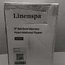 Linenspa 3 Inch Swirl Gel Memory Foam Mattress Topper, Queen Size Cooling Gel Infused, Ventilation Holes Pressure Relieving Bed Topper CertiPUR Certified