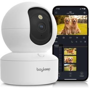 BoyKeep 2K Indoor Security Camera 5G/2.4GHz Wi-Fi Cameras for Baby/Elder/Dog/Pet Camera with Phone app, 2-Way Audio Baby Monitor Camera, Night Vision, Cloud & SD Card Storage (white)