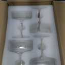 4 Pcs Ribbed Coupe Glasses, 10 oz Vintage Coupe Glass Set, Unique Martini Glass, Classic Cocktail Galssware, Bar Drinking Glasses Set Pefect for Cocktail, Wine, Champagne & Gift