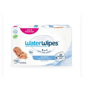 WaterWipes Sensitive Baby Wipes, Fragrance-Free, 720 Count Jun 2027