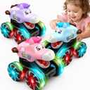 3 Pack Unicorn Monster Trucks Toy Cars For Toddlers 1-3, Press And Go Light Up Cars with LED Wheels & Chomping Mouth, Truck Toys For Kids Girls Boys, Car Toys for 1 2 3 4 Year Old Girl Birthday Gifts