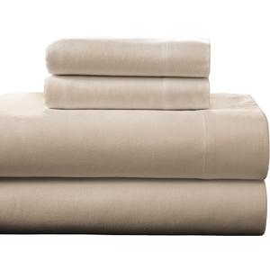 Pointehaven Heavy Weight Flannel Sheet Set, Cal King, Linen - Warm & Cozy - 100% Cotton Flannel Pre-Shrunk -170 GSM -Deep Pockets -Easy Fit Elastic All Around-Comfy Double Brushed