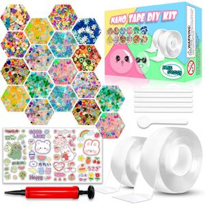 Nano Tape Bubble Kit, Nano Double Sided Adhesive Tape Bubbles, Arts and Craft DIY Party Activities Toys Crts and Crafts for Kids Ages 8-12 Year Bubble Craft Kit Toys 2PCS (2"&1.2")