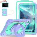Auizotl Case for iPad (A16) 11th/10th Generation 2025/2022,iPad Case 10th Generation with Rotating Stand Screen Protector,Shockproof Cover for i Pad 11.0/10.9 Inch C ase,Purple Green
