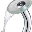 KRAUS Tall Waterfall Bathroom Faucet for Vessel Sink with Frosted Glass Disk, Chrome KGW-1700CH-FR