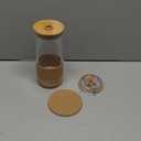 Pandaloo® Glass Cups With Lids and Straws -20 Fl Oz- Perfect Size Iced Coffee Cup - Smoothie Cup With Bamboo Lid and On the go Lid - Glass Tumbler With Straw (1 Count (Pack of 1), Amber Sand)