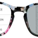 Vintage Square Progressive Multifocal Presbyopic Glasses, Photochromic Gray Sunglasses for Men Women Readers (+0.00/+2.50 Magnification) (Floral)