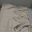 jinchan Tie Top Linen Kitchen Curtains 24 Inch Length Striped Tier Curtains Ticking Stripe Small Drapes for Living Room Bathroom Cafe Small Window Farmhouse Rustic Rod Pocket 2 Panels Taupe Grey